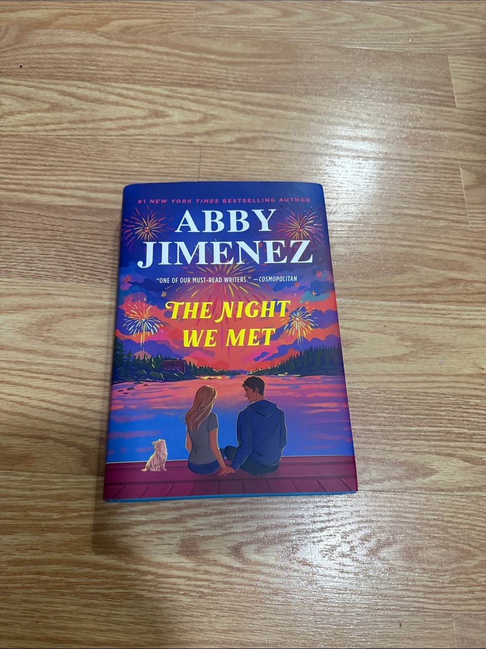 Abby Jimenez The Night We Met - Purple & Pink Hardcover Novel